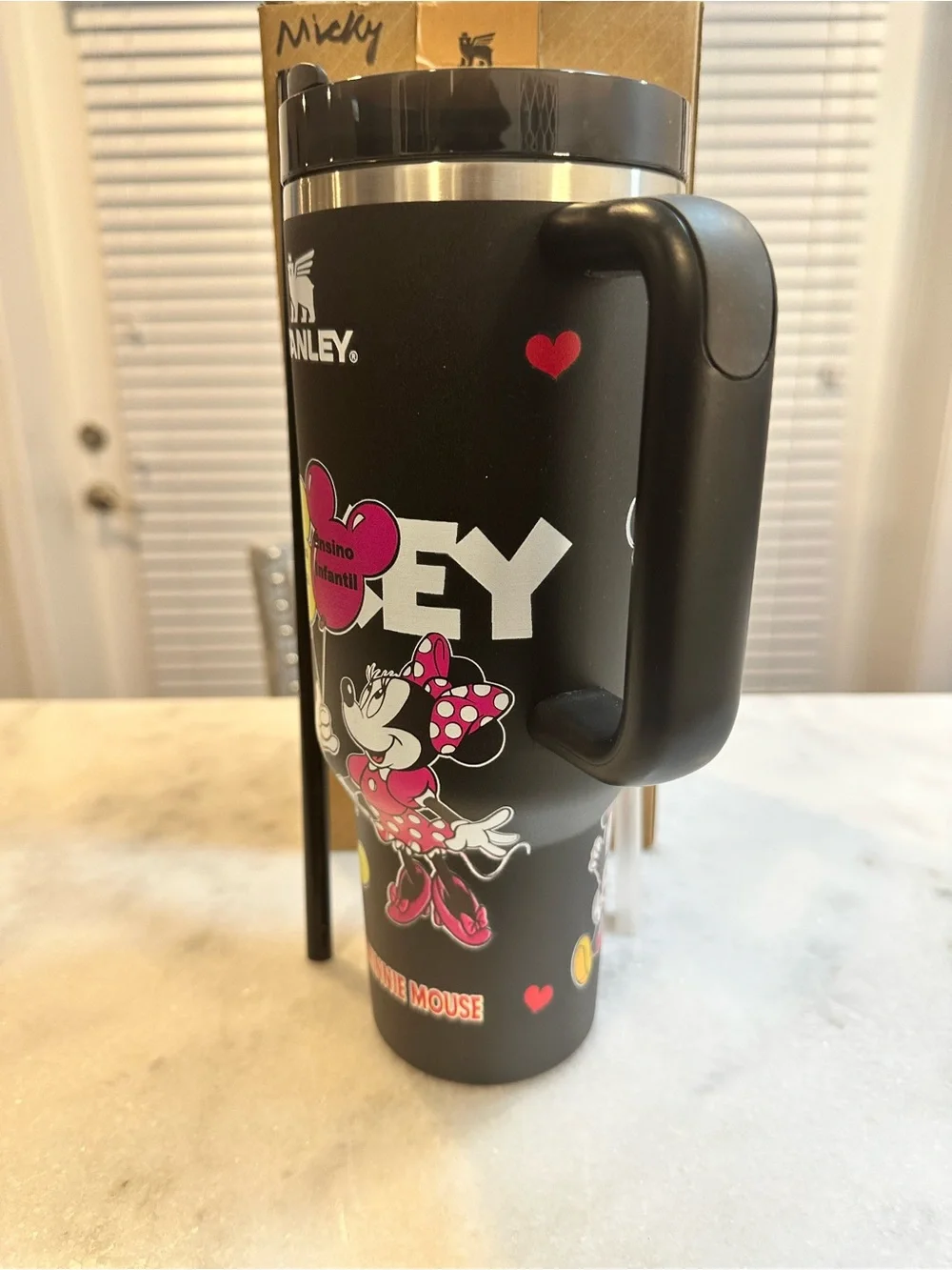 Stanley Mickey & Minnie Mouse Black & Silver Unique & Rare 40oz Tumbler - Picture 3 of 13